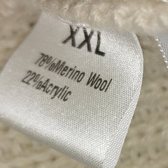 UGERLOV Merion Wool Blend Rib Knit Kimono Pullover Sweater Vest Oatmeal XXL - Picture 2 of 6